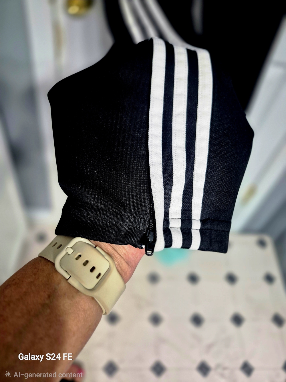 Adidas Women Black Track Pants with White Stripes - Picture 5 of 5